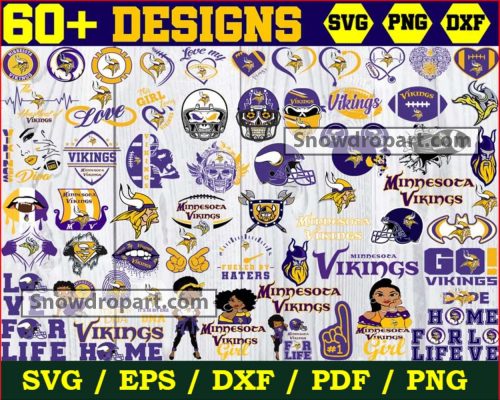 60 Minnesota Vikings Svg Bundle, American Football Svg, NFL Svg