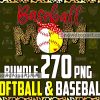 270 Softball Baseball Png Bundle, Baseball Mom Png