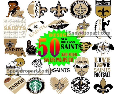 50 New Orleans Saints Logo Svg Bundle, American Football Svg