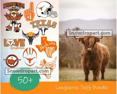 50 Texas Longhorns Football Svg Bundle, Texas Longhorn Svg