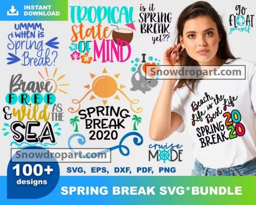 100 Spring Break Svg Bundle, Spring Svg, Cruise Svg, Beach Svg