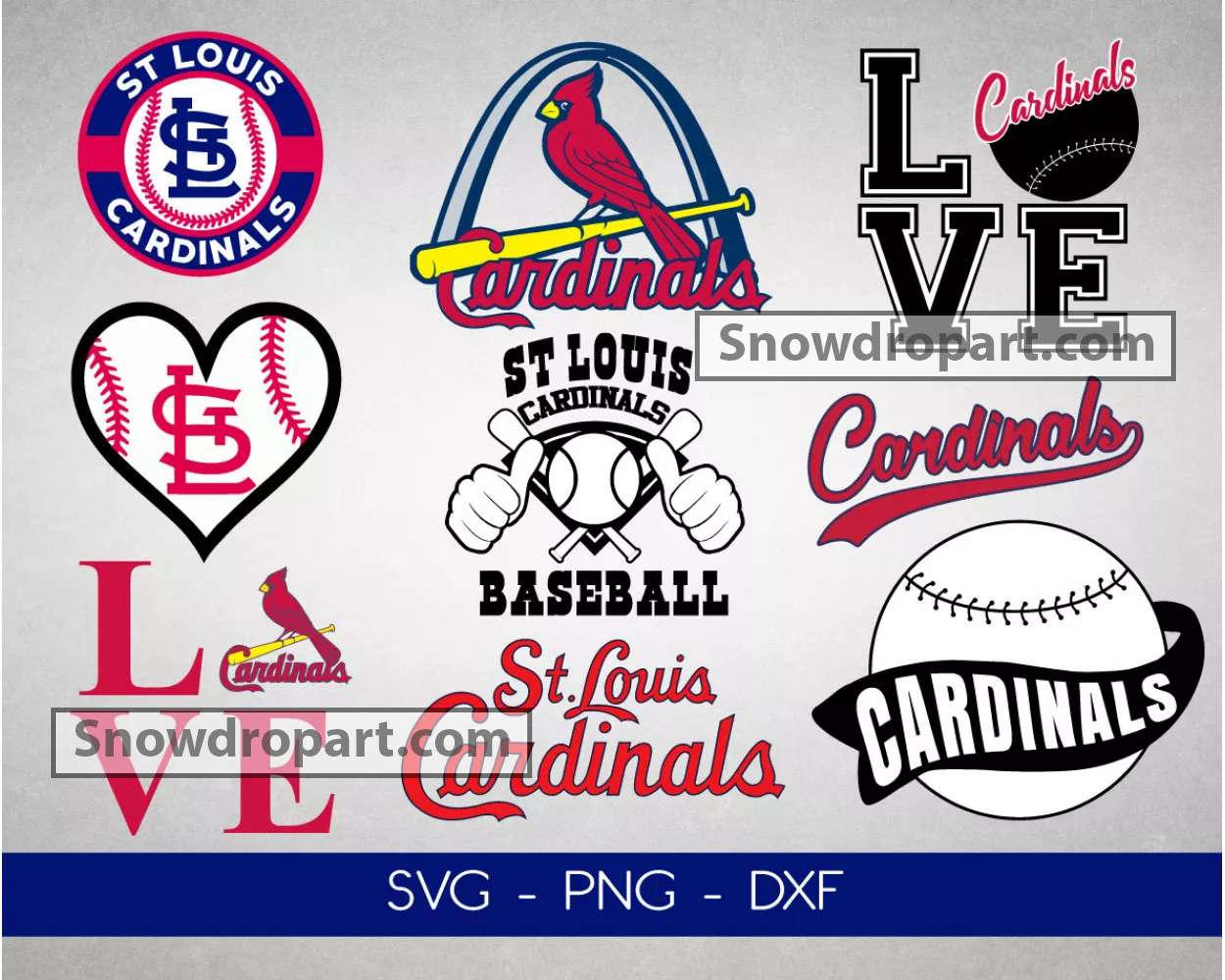St. Louis Cardinals Mlb Svg Cut Files Baseball Clipart Bundle