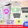 50 Starbucks Wrap Bundle Svg, Starbucks Svg, Starbuck Logo Svg