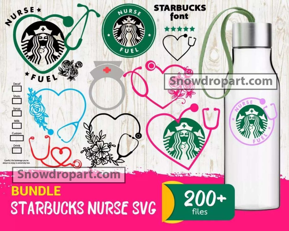 200 Starbucks Nurse Svg Bundle, Starbucks Svg, Starbucks Logo Svg