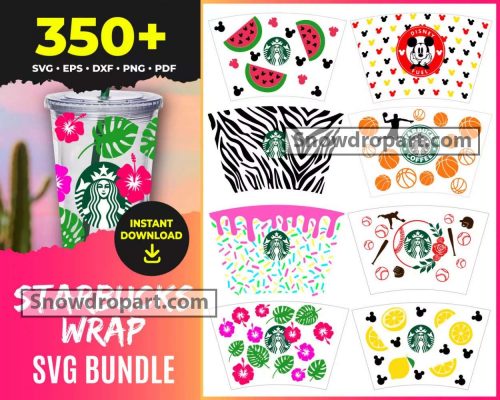 350 Starbucks Wrap Svg Bundle, Starbucks Svg