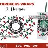 9 Christmas 24oz Venti Cold Cup Svg Bundle, Christmas Svg