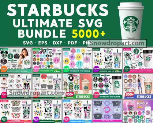 5000 Starbucks Wrap Svg Bundle, Starbucks Svg, Coffee Cup Svg