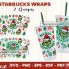 2 Grinch Christmas Starbucks Wraps Svg Bundle, Christmas Svg