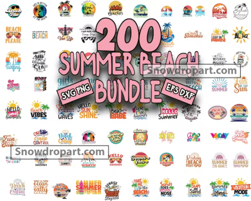 200 Summer Beach Svg Bundle, Summer Svg, Summer Clipart