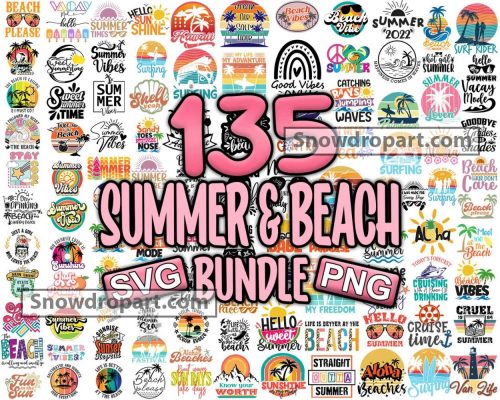 135 Summer SVG Bundle, Summer Svg, Beach Svg