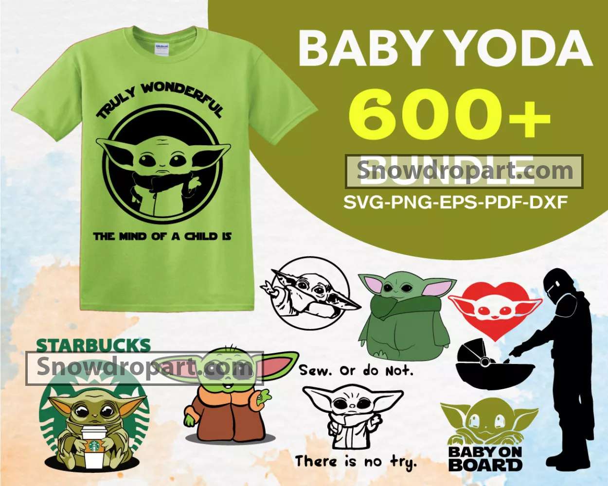 Starbucks Baby Yoda Full Wrap, Digital Files - free svg files for