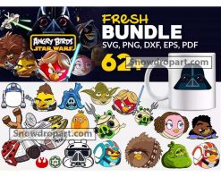 62 Angry Birds Star Wars Svg Bundle, Star Wars Svg, Yoda Svg