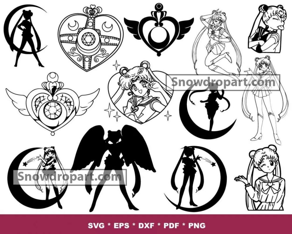 200 Sailor Moon Svg Bundle, Sailor Moon Svg, Sailor Moon Clipart