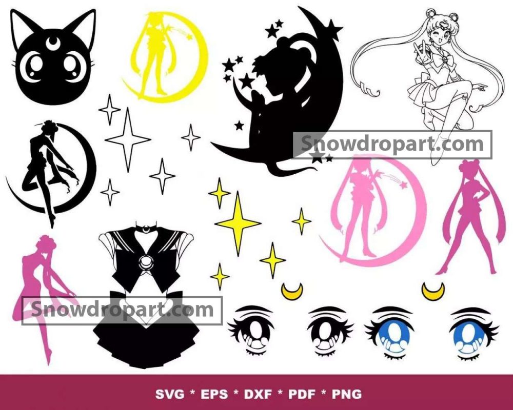 200 Sailor Moon Svg Bundle, Sailor Moon Svg, Sailor Moon Clipart