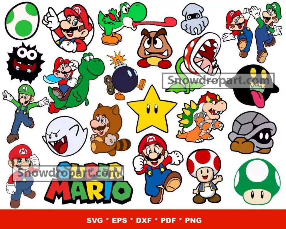 200 Super Mario Svg Bundle, Mario Svg, Mario Clipart