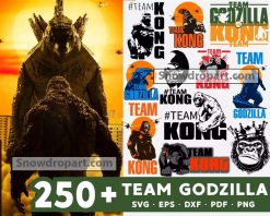 250 Team Godzilla Svg Bundle, Team Kong Svg, Monster Svg