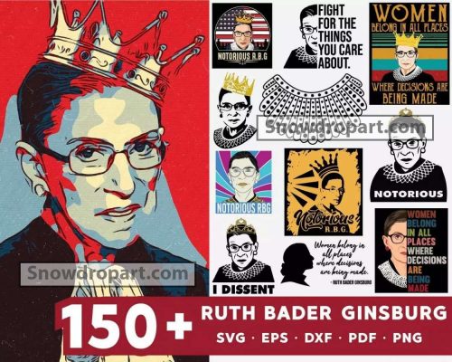 150 Ruth Bader Ginsburg Svg Bundle, Rbg Svg, Ginsburg Svg