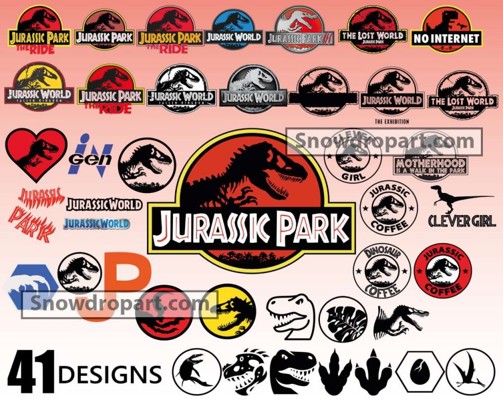 41 Jurassic Park Svg Bundle Jurassic World Svg Jurassic Park Svg Snowdrop Art High Quality 6198