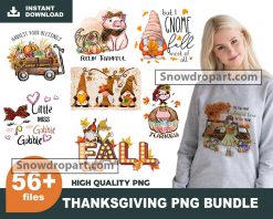 56 Thanksgiving Png Bundle, Fall Gnome Png, Pumpkin Png
