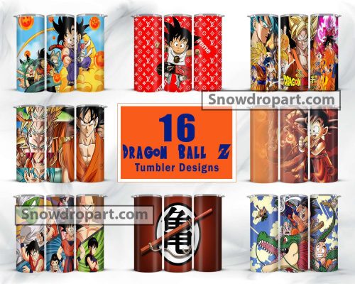 16 Dragon Ball Z Skinny Tumbler Png Bundle, DBZ Tumbler Png