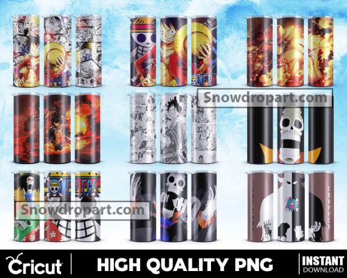 14 One Piece Skinny Tumbler Png Bundle, One Piece Tumbler Png