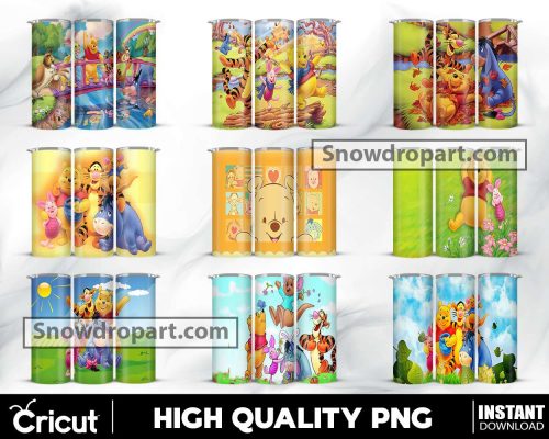 27 Winnie The Pooh Skinny Tumbler Png Bundle, Kid Tumbler Png