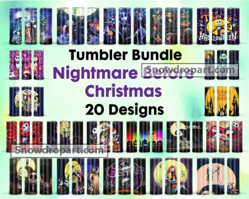 20 Nightmare Straight And Tapered Tumbler Png Bundle