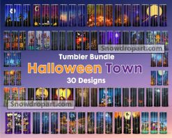 30 Halloween Town Straight And Tapered Tumbler Png Bundle