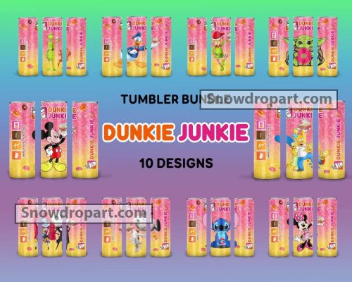 10 Dunkie Junkie 20oz Skinny Straight And Tapered Png Bundle