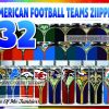 32 American Football Teams Zipper Tumbler Png Bundle