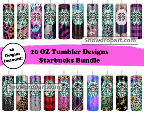 20 Starbucks 20 oz Tumbler Png Bundle, Starbucks Tumbler Png