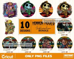 10 Horror Movies Sublimation Png Bundle, Halloween Png