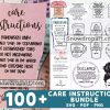 100 Care Instructions Svg Bundle, Care Card Svg, Care Instruction