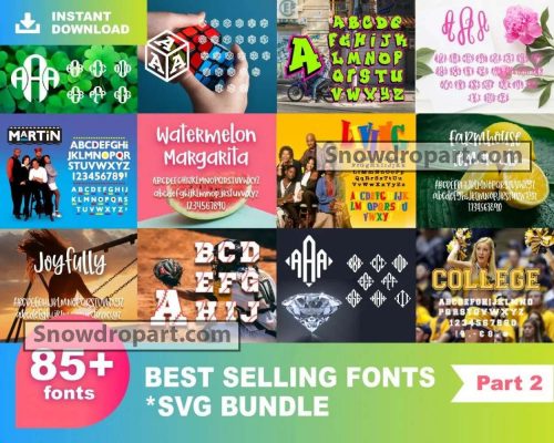 85 Best Selling Font Svg Bundle, Handwritten Font, Font Bundle