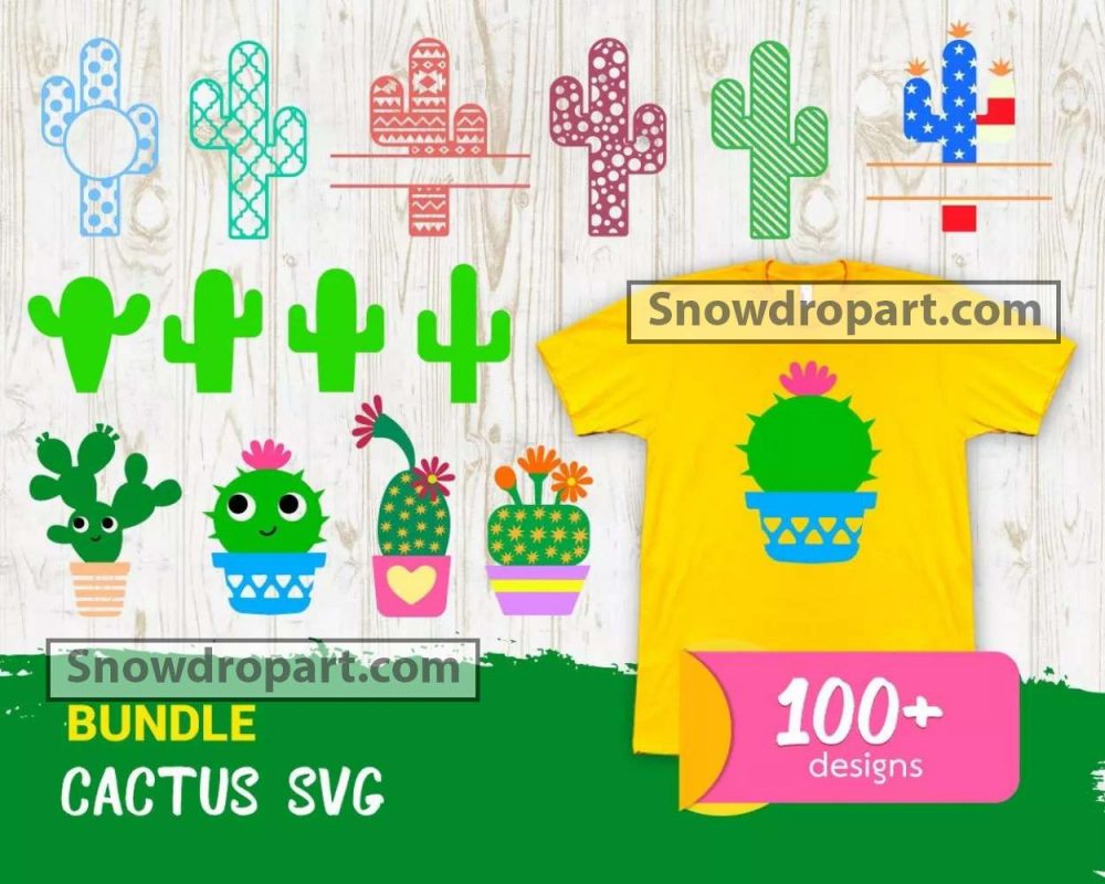 100 Cactus Svg Bundle, Cactus Svg, Cactus Monogram Svg, Cactus Frame