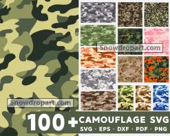 100 Camouflage Svg Bundle, Camo Pattern Svg, Camouflage Svg
