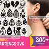 300 Earrings Svg Bundle, Teardrop Earrings, Earrings Cut Files