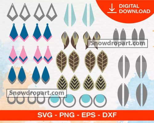 100 Earrings Svg Bundle, Teardrop Earrings, Earrings Cut Files