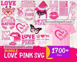 1700 Love Pink Svg Bundle, Peace Love Pink Svg, Pink Nation Svg