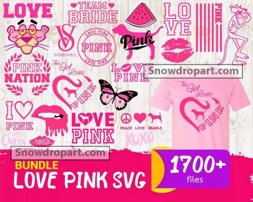 1700 Love Pink Svg Bundle, Peace Love Pink Svg, Pink Nation Svg