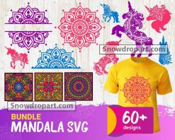 60 Mandala Svg Bundle, Floral Mandala Svg, Zentangle Svg