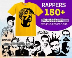 150 Rappers Svg Bundle, Music Svg, Rapper Svg, Hip Hop Svg