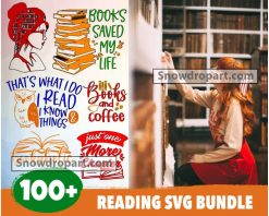 100 Reading Svg Bundle, Book Svg, Reading Quotes Svg