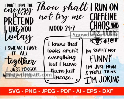 FREE 50 Sarcastic Svg Bundle, Sarcastic Svg, Sarcastic Sayings