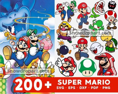 200 Super Mario Svg Bundle, Mario Svg, Mario Clipart