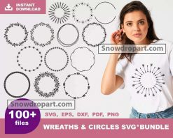 100 Wreaths And Circles Svg Bundle, Circle Frame Svg