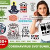 150 Coronavirus Svg Bundle, Quarantine Svg, Social Distance Svg