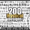 200 Mystical Svg Bundle, Crystal Svg, Celestial Svg