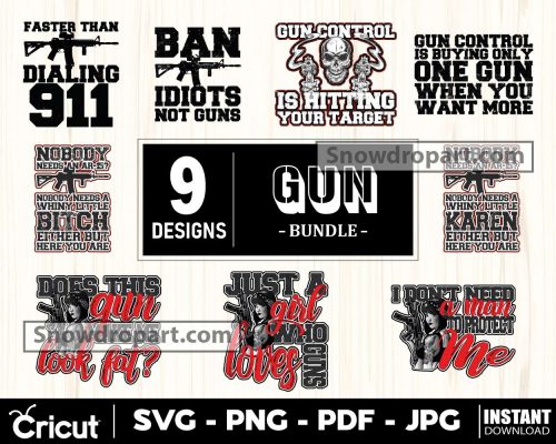 9 Gun Png Bundle, 2nd Amendment Png, Gun Rights Png