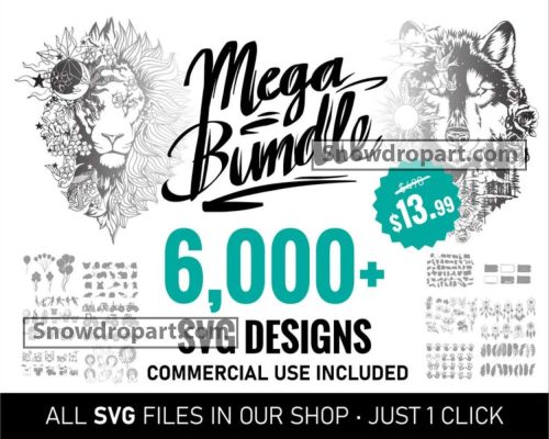 6000 Mega Bundle Svg, Wild Animal Svg, Mandala Svg